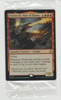 Drakuseth, Maw of Flames Foil Pre Release Promo MtG Card FDN 193 Sealed - Image 1