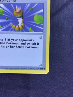 Pokemon Cards: Base Set Shadowless Common: Gust of Wind 93/102 - Image 4
