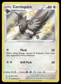Pokemon Cards Corvisquire SV102/SV122 Shining Fates Shiny Vault Rare Shiny NM - Image 1