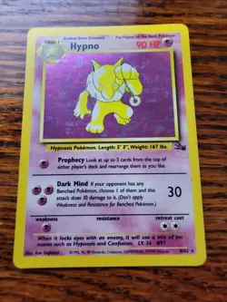 Hypno 8/62 Fossil Set Holo Rare Vintage WotC Pokemon Card PL - Image 1