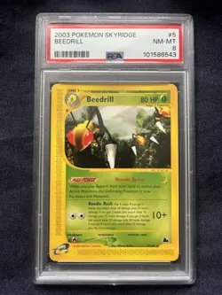 Pokemon TCG Beedrill Skyridge Non Holo Rare 5/144 PSA 8 NM-MT - Image 1