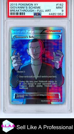 FA/GIOVANNI'S SCHEME BREAKTHROUGH POKEMON XY BTHROUGH 2015 162 PSA 9 - Image 1