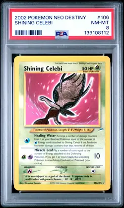 2002 POKEMON NEO DESTINY #106 SHINING CELEBI PSA 8 - Image 1