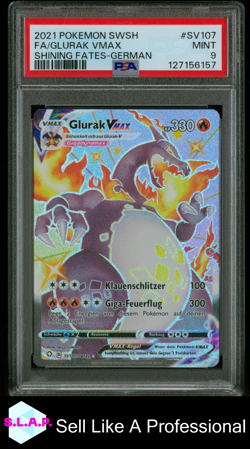 FA/GLURAK VMAX SHINING FATES-GER POKEMON SWSH SHINING FATES 2021 SV107 PSA 9 - Image 1