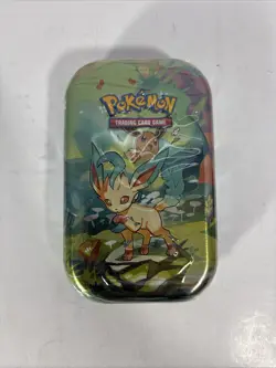 Pokemon Prismatic Evolutions Leafeon Mini Tin Factory Sealed 🌟✨🌙💫 - Image 1