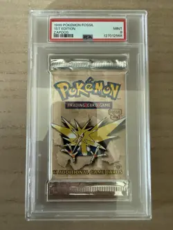 1999 POKEMON FOSSIL 1ST EDITION ZAPDOS PACK PSA 9 MINT - Image 1