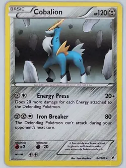 Cobalion 84/101 Pokemon - Black and White Noble Victories MP - Image 1