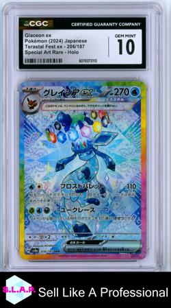 GLACEON EX HIGH CLASS PACK: TERAS FEST EX - SV8A SP4L ARH 206/187 POKEMON CGC 10 - Image 1