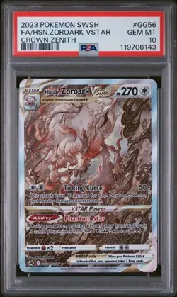 POKEMON SWORD AND SHIELD CROWN ZENITH GG56 ZOROARK VSTAR PSA 10 - Image 1