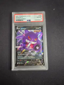 PSA 8 Near Mint 2021 Pokemon Gengar V Fusion Strike PSA 8 Near MInt - Image 1