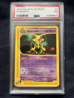 Pokemon TCG Alakazam Skyridge Non Holo Rare 2/144 PSA 7 NM - Image 1