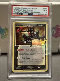 2021 POKEMON SWSH BSP #SWSH144 GRENINJA GOLD STAR CELEBRATIONS ETB PSA 9 - Image 1