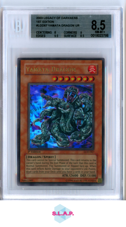 YAMATA DRAGON YUGIOH LOD67 2003 LEGACY OF DARKNESS 1. ED ULTRA RARE EN BGS 8,5 - Image 1