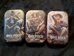 ONE PIECE SEALED TIN PACK SET OF 3 VOL.2 LUFFY, ACE, SABO — IN HAND - Image 1