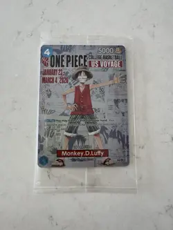 Bandai Namco One Piece CCG Monkey D. Luffy US Voyage Promo Card P-055 - Image 1