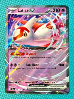 Latias ex - Double Rare SV08: Surging Sparks 076/191 NM Pokemon Card - Image 1
