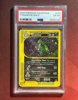 TYRANITAR H28/H32 Aquapolis PSA 6 EX-MT HOLO E-Series E-Reader Pokemon TCG card - Image 1