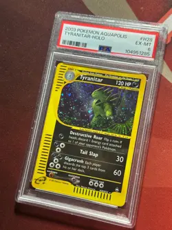 TYRANITAR H28/H32 Aquapolis PSA 6 EX-MT HOLO E-Series E-Reader Pokemon TCG card - Image 4