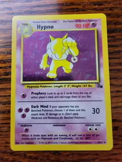 Hypno 8/62 Fossil Set Holo Rare Vintage WotC Pokemon Card LP! - Image 1