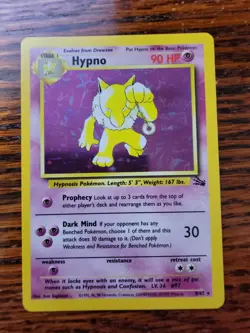 Hypno 8/62 Fossil Set Holo Rare Vintage WotC Pokemon Card LP! - Image 2