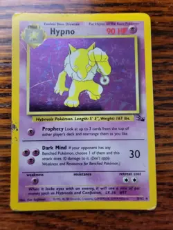 Hypno 8/62 Fossil Set Holo Rare Vintage WotC Pokemon Card PL* - Image 1