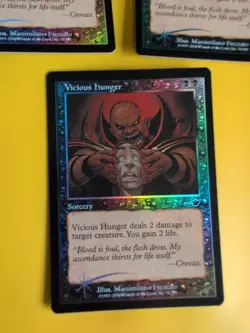 Vicious Hunger x3 Sorcery MTG 3 Card. OLD VINTAGE FOIL. NEMESIS. - Image 2