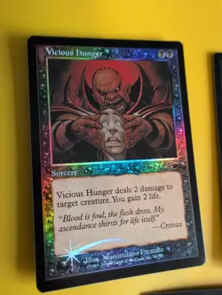 Vicious Hunger x3 Sorcery MTG 3 Card. OLD VINTAGE FOIL. NEMESIS. - Image 4