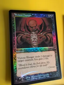 Vicious Hunger x3 Sorcery MTG 3 Card. OLD VINTAGE FOIL. NEMESIS. - Image 5