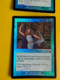 Trickster MAge x2 Spellshaper MTG 2 Card. OLD VINTAGE FOIL. NEMESIS. - Image 2