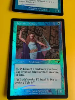 Trickster MAge x2 Spellshaper MTG 2 Card. OLD VINTAGE FOIL. NEMESIS. - Image 3