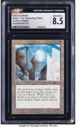 1993 MTG Arabian Nights City in a Bottle Magic the Gathering CGC 8.5 Near Mint+ - Image 1