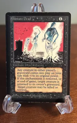 Magic MTG - Animate Dead - Beta - LP Light Play Vintage Magic The Gathering - Image 1