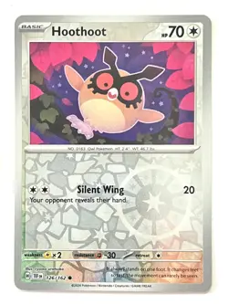 Hoothoot 126/162 Reverse Holo Common - Temporal Forces Pokemon - Near Mint NM - Image 1