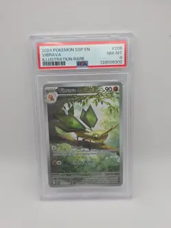 PSA 8 Vibrava 206/191 Pokemon Surging Sparks Illustration Rare 2024 NM-MINT SSP - Image 2