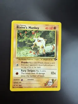 Pokemon TCG Blaine's Mankey Gym Challenge 63/132 Regular LP - Image 1