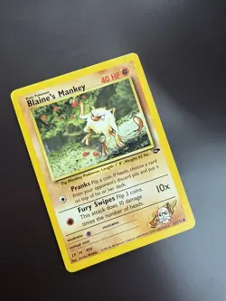 Pokemon TCG Blaine's Mankey Gym Challenge 63/132 Regular LP - Image 2
