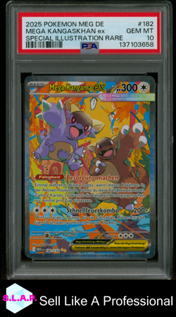 MEGA KANGASKHAN EX SPEC ILL RARE POKEMON GER MEG EVOLUTION 2025 182 PSA 10 - Image 1