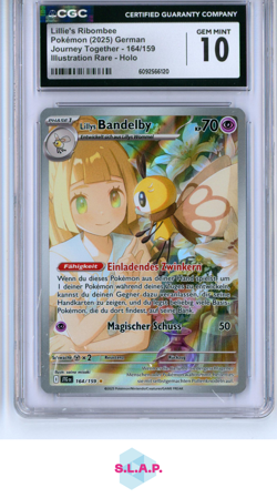LILLIE'S RIBOMBEE JOURNEY TOGETHER - JTG DE ILL RARE HOLO 164/159 POKEMON CGC 10 - Image 1