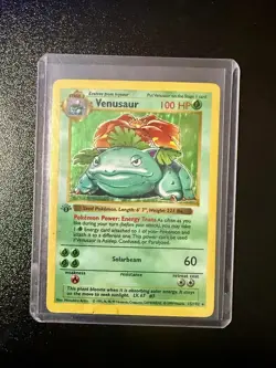 1999 Pokemon Base Set 1st Edition Shadowless Venusaur Holo #15/102 WOTC - Image 1