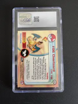 Pokemon 1999 Series 1- Topps - Charizard Foil #06 - 5th Print Rare Black Logo - Image 2