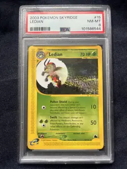 Pokemon TCG Ledian Skyridge Non Holo Rare 15/144 PSA 8 NM-MT - Image 1