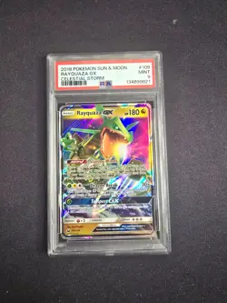 PSA 9 MINT 2018 Pokemon Rayquaza GX Celestial Storm #109 PSA 9 MINT - Image 1