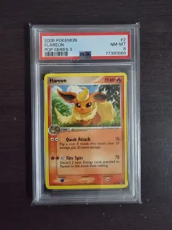 2006 Pokemon PSA 8 NEAR MINT-MINT Flareon 2/17 POP Series 3 - Image 1