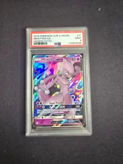 PSA 9 MINT 2019 Pokemon Mewtwo GX Hidden Fates Sun & Moon PSA 9 MINT - Image 1