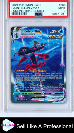 FA/INTELEON VMAX FUSION STRIKE-SECRET POKEMON SWSH FUSION STRIKE 2021 266 PSA 9 - Image 1