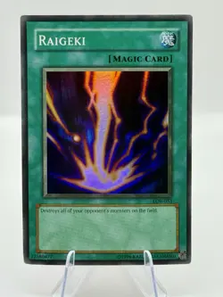 Yu-Gi-Oh! TCG Raigeki Legend of Blue Eyes White Dragon LOB-053 Unlimited - Image 1