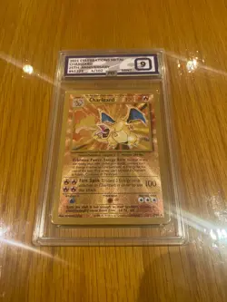 Pokemon Card Charizard Gold Metal Celebrations Ultra Premium PG 9 2021 - Image 1