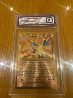 Pokemon Card Charizard Gold Metal Celebrations Ultra Premium PG 9 2021 - Image 3