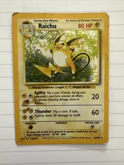 Raichu Holo | 14/102 | Used | Base Set | Pokemon Card / 80 HP - Image 1