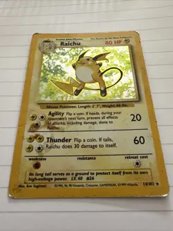 Raichu Holo | 14/102 | Used | Base Set | Pokemon Card / 80 HP - Image 2
